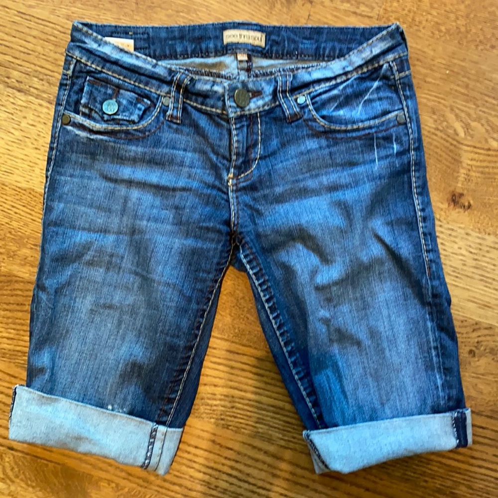 Low rise jean shorts